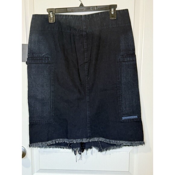 Vtg Marithe Francois Girbaud Dark-Wash Denim Pencil Flare Jean Skirt Size 31 NWT - Picture 2 of 12